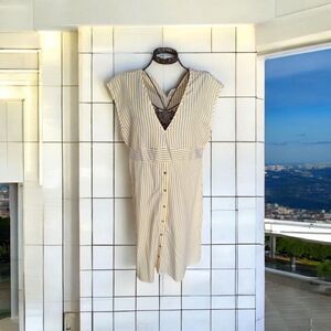 Striped V-Neck Dress